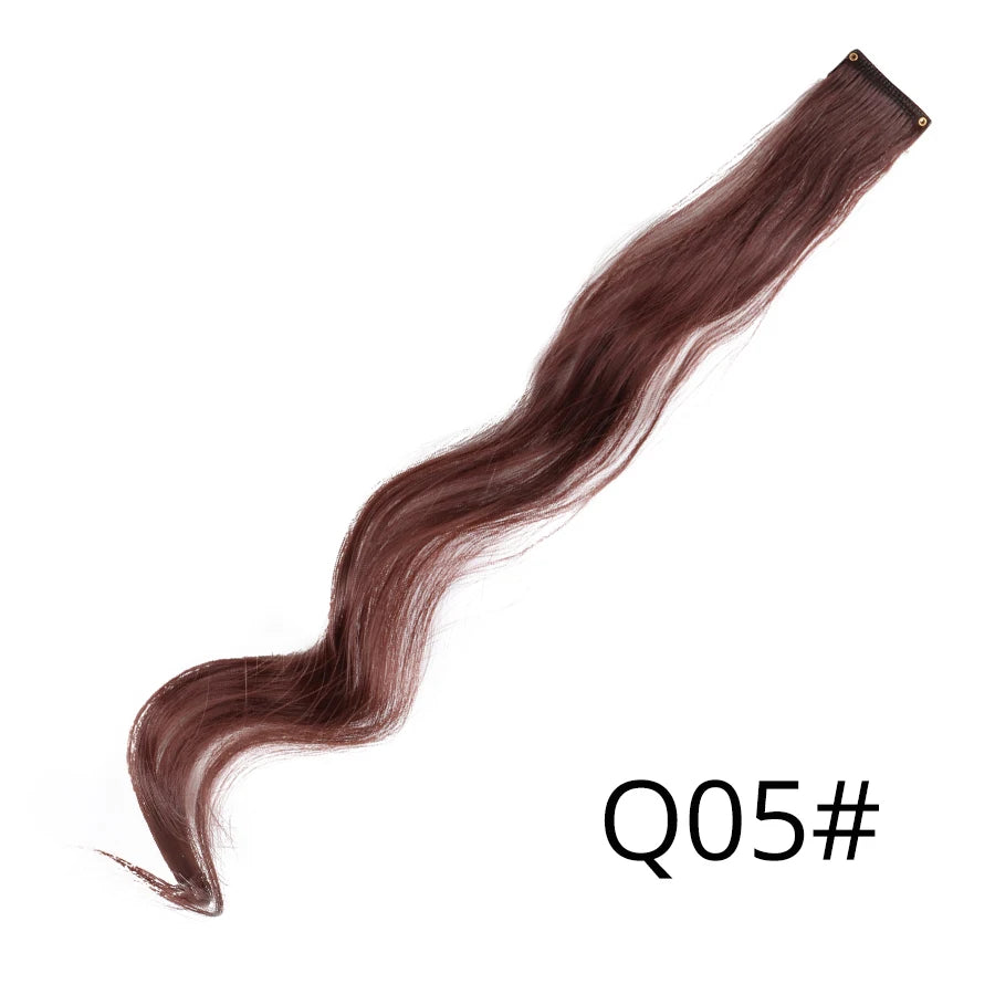 Extensiones de Cabello Sintético con Clip Leeons – Largas Lisas Resistentes al Calor para Mujer