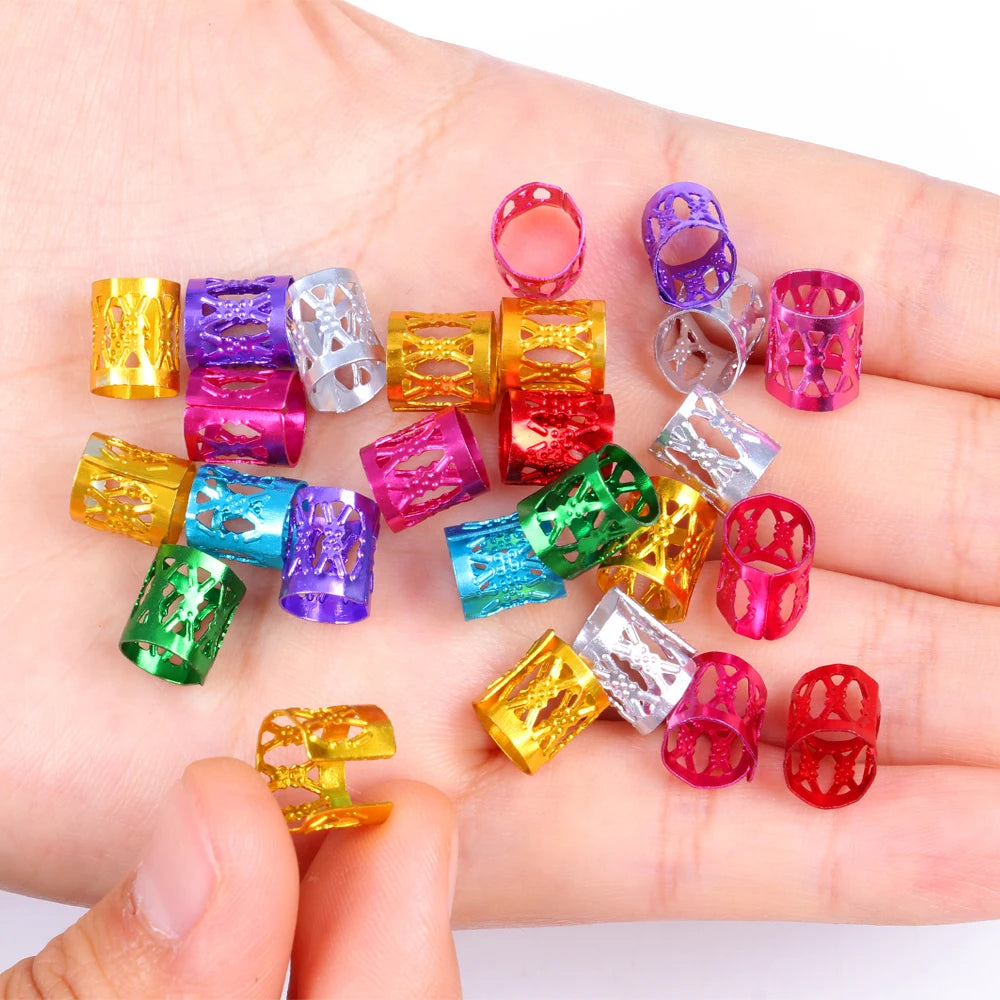 Anillos de Aluminio para Dreadlocks y Trenzas – Accesorios Decorativos para Cabello