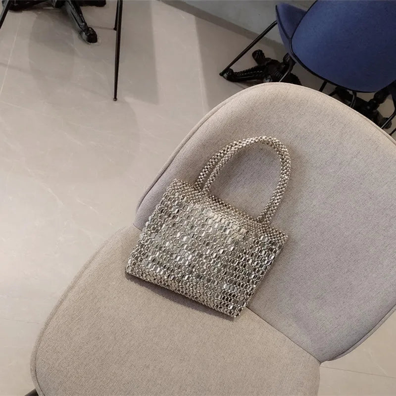 Bolso de Fiesta Tejido con Cuentas para Mujer