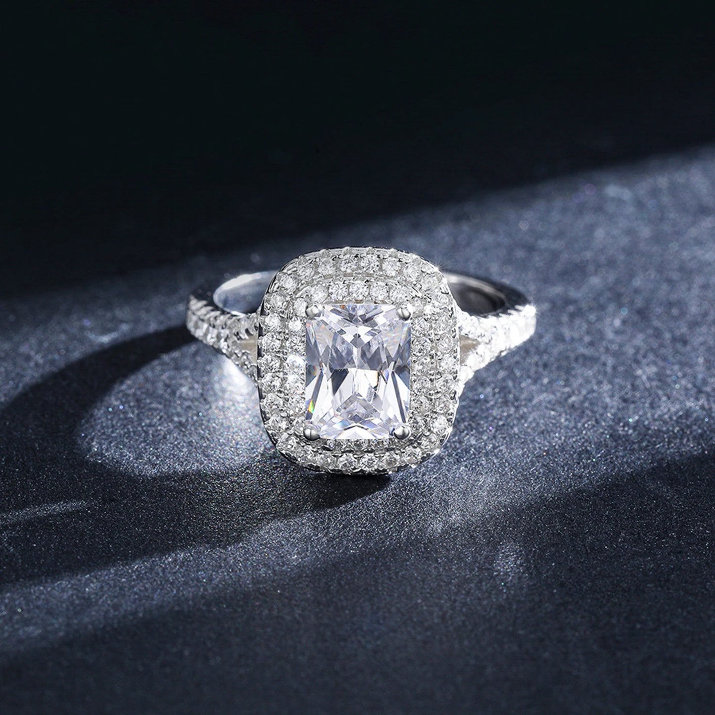 Anillo Compromiso Boda Sólido Plata 925 Joyería Fina para Mujer