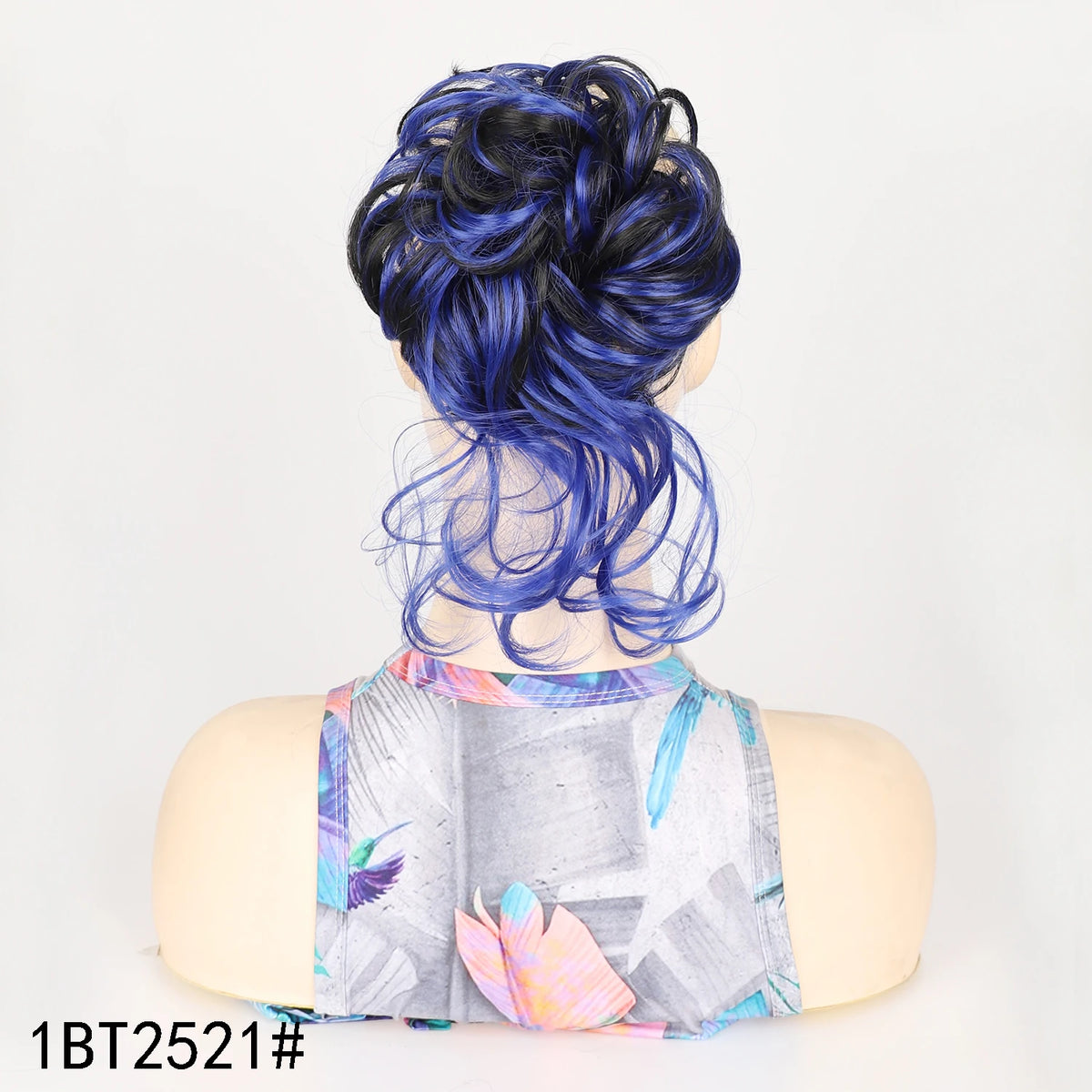 Moño Rizado Despeinado Sintético con Banda Elástica – Chignon Updo Rápido | Accesorio de Cabello para Mujer