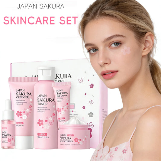 Kit Sakura LAIKOU 5 Piezas - Limpiador, Tóner, Sérum, Contorno y Crema