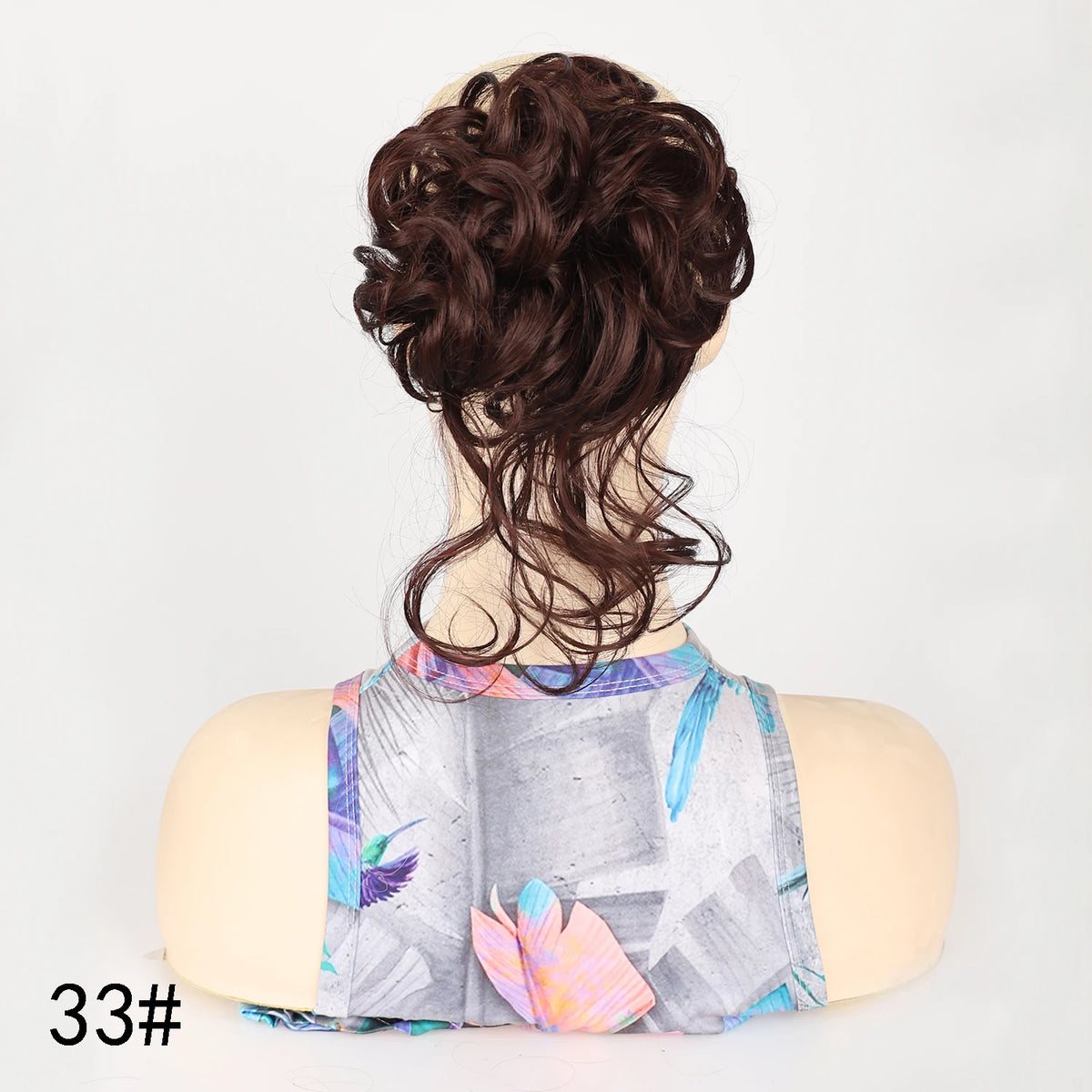 Moño Rizado Despeinado Sintético con Banda Elástica – Chignon Updo Rápido | Accesorio de Cabello para Mujer