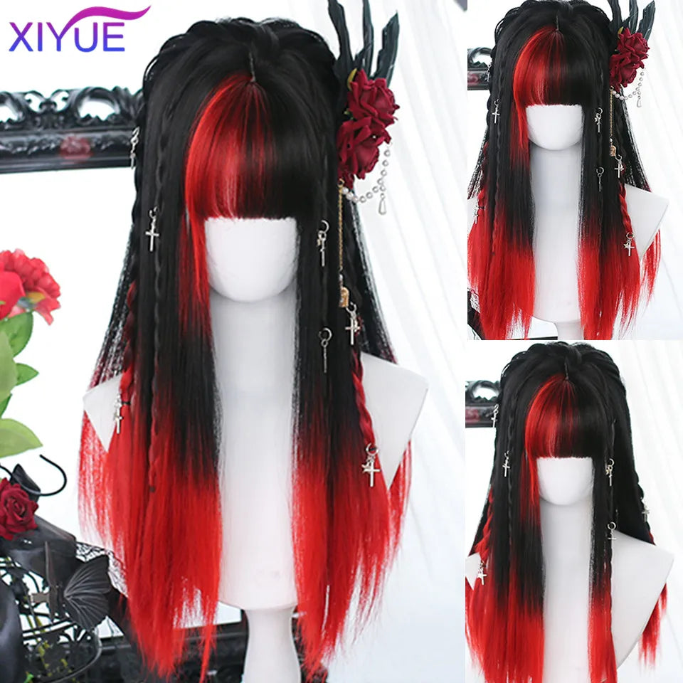 Peluca Sintética Corta con Dobles Coletas Rizadas y Flequillo – Estilo Lolita Cosplay