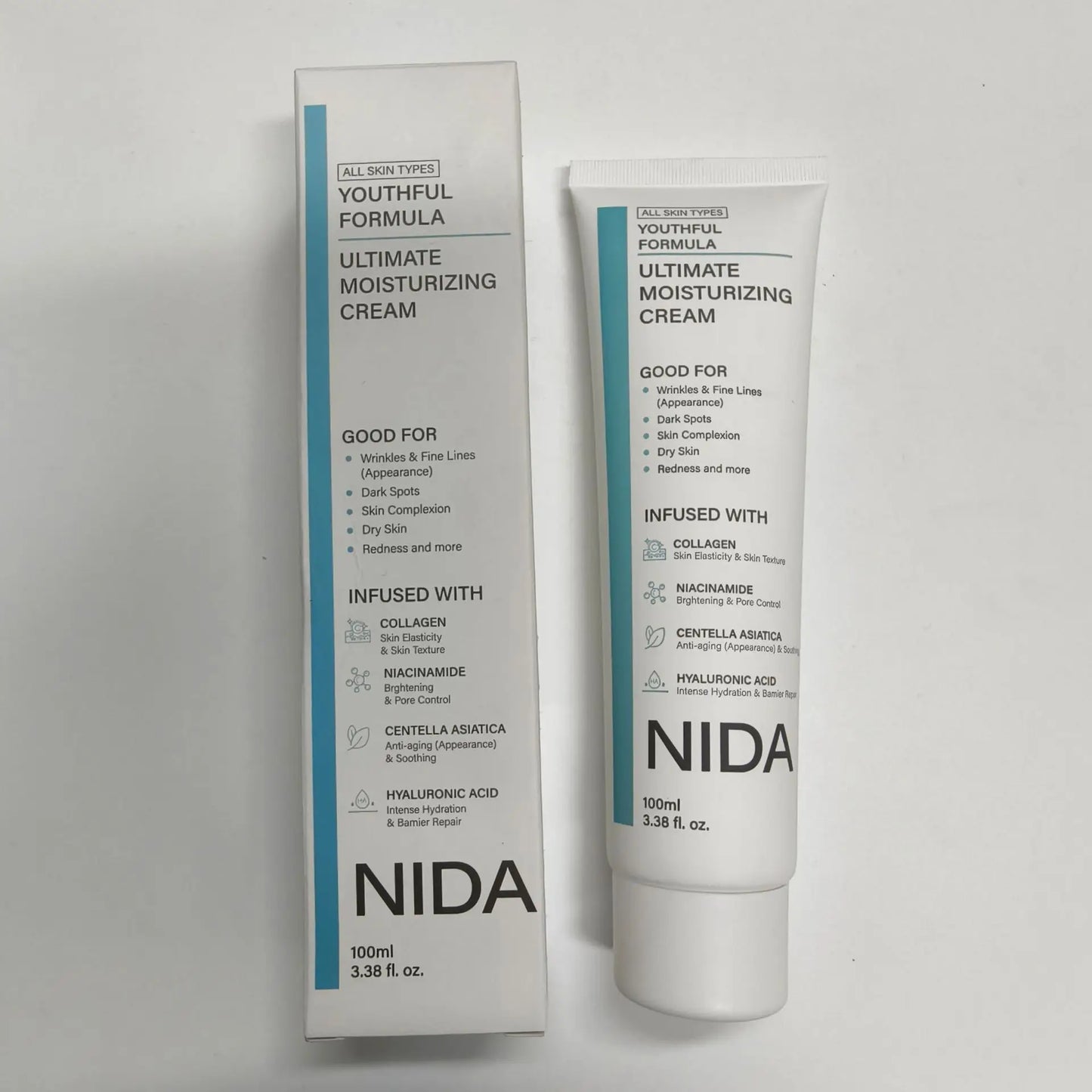 Kit Cuidado Facial NIDA Corea – Crema Hidratante, Retinol, Contorno de Ojos y Esencia TXA