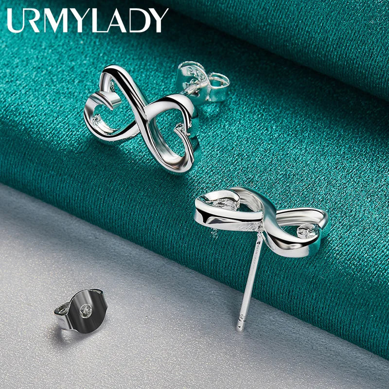 Set Joyería Plata 925 San Valentín Mujer - Anillo Collar Aretes Diseño Creativo Regalo Fiesta Boda