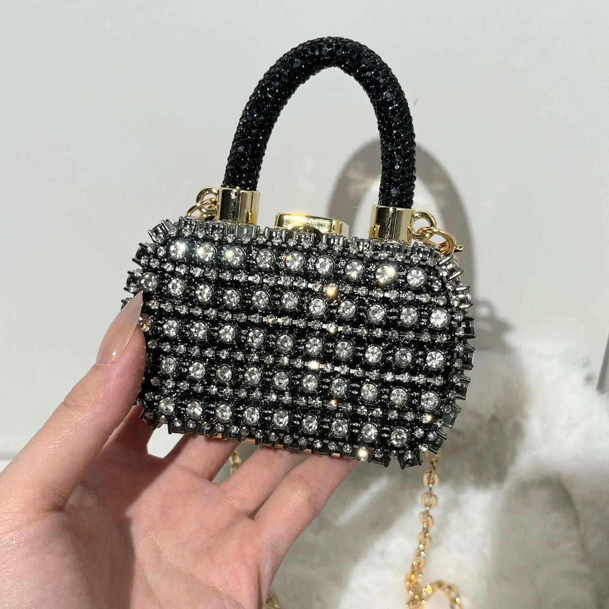 Minibolso de Fiesta Brillante con Cadena para Mujer