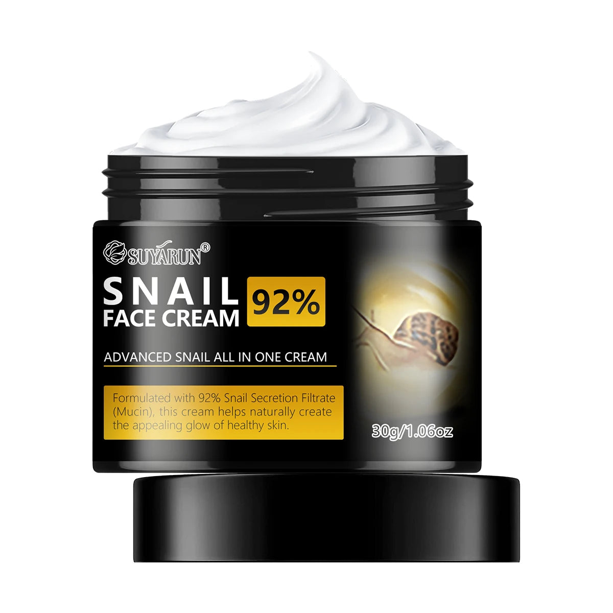 SUYARUN Snail Moisturizing Cream - 24H Hydrating, Anti-Aging Face Cream, Repairing & Brightening Skincare for Dry Sensitive Skin