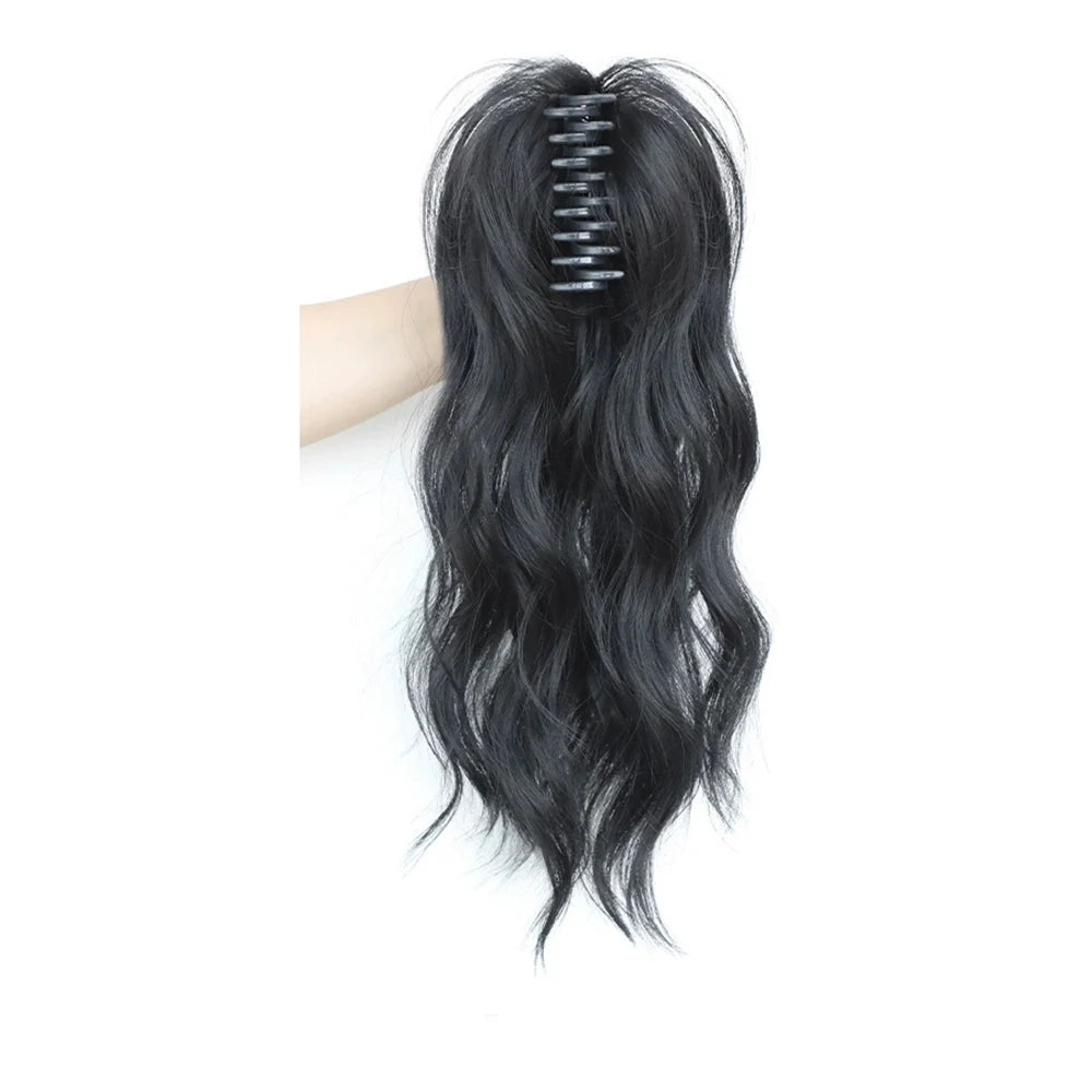 Cola de Caballo Sintética Rizada 12 Pulgadas con Clip – Extensión Negro y Café para Mujer