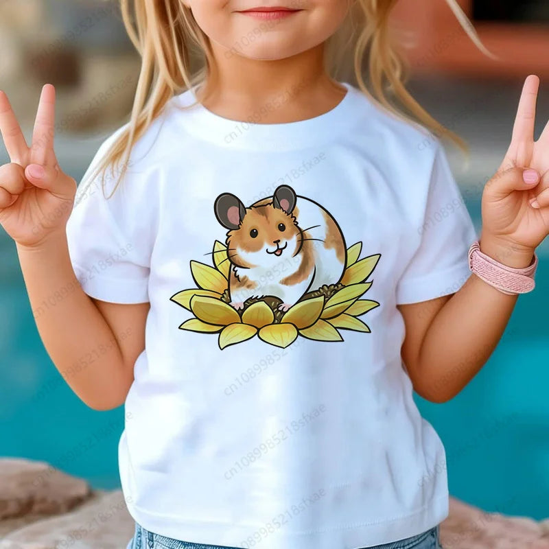 I Love My Hamster Best Hamster Mom Ever Boys & Girls White Tshirt Cartoon Fashion Funny Print T-shirt Kids Summer O-Neck To