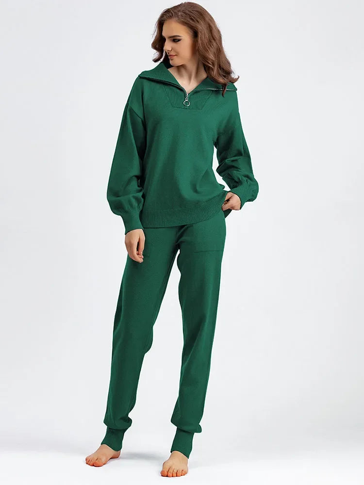 Conjunto Tejido Suéter y Pantalón Jogger Mujer