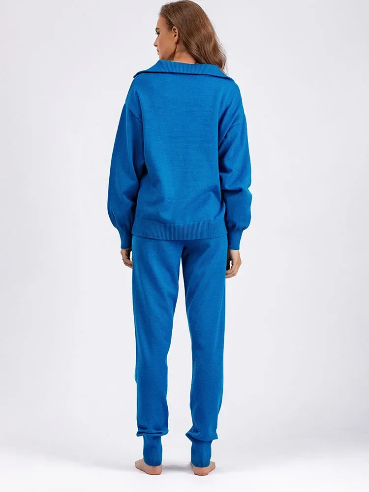 Conjunto Tejido Suéter y Pantalón Jogger Mujer