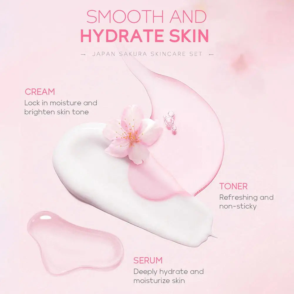 Set Sakura Cuidado Facial 5/6 Piezas – Crema, Sérum, Tónico, Limpiador y Contorno de Ojos
