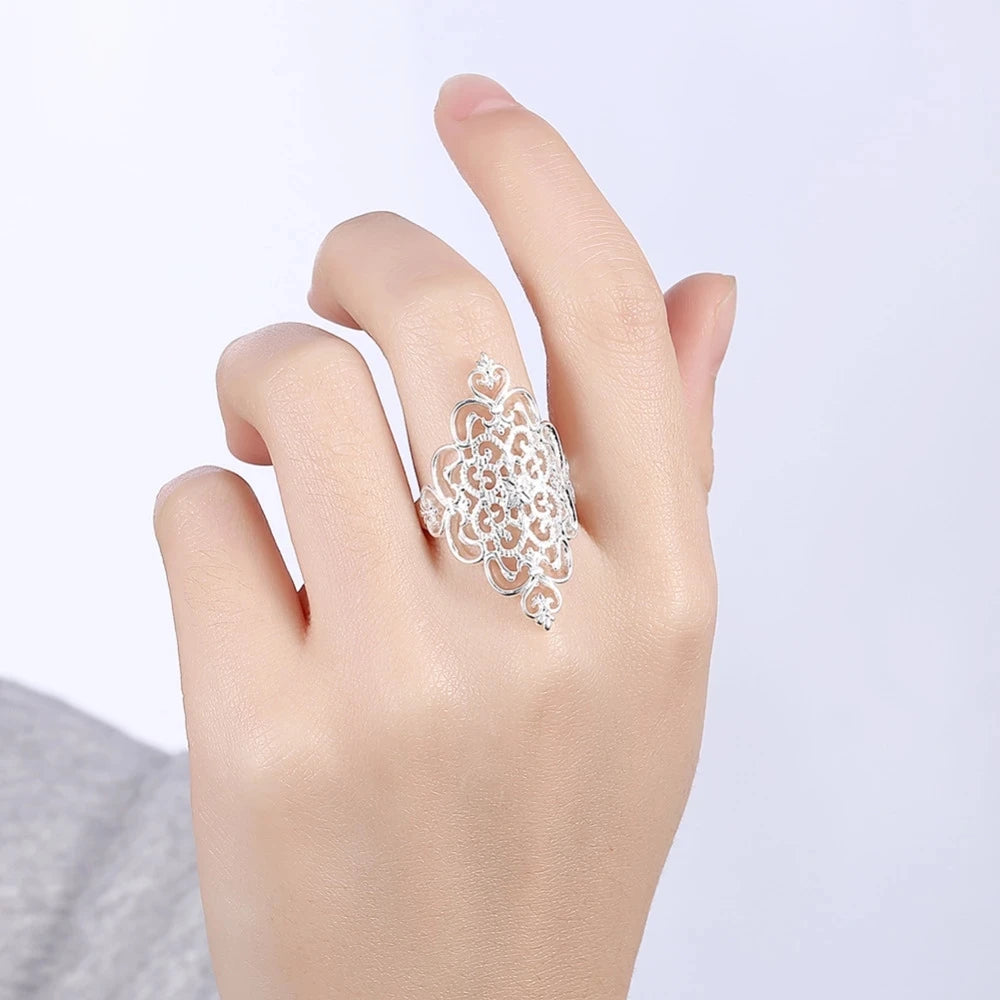 Anillo Retro Elegante Plata 925 Moda