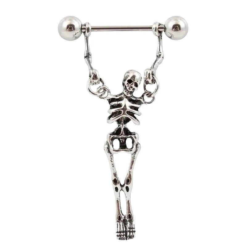 Aretes Góticos de Esqueleto Humano en Forma de Hueso - Halloween Cosplay