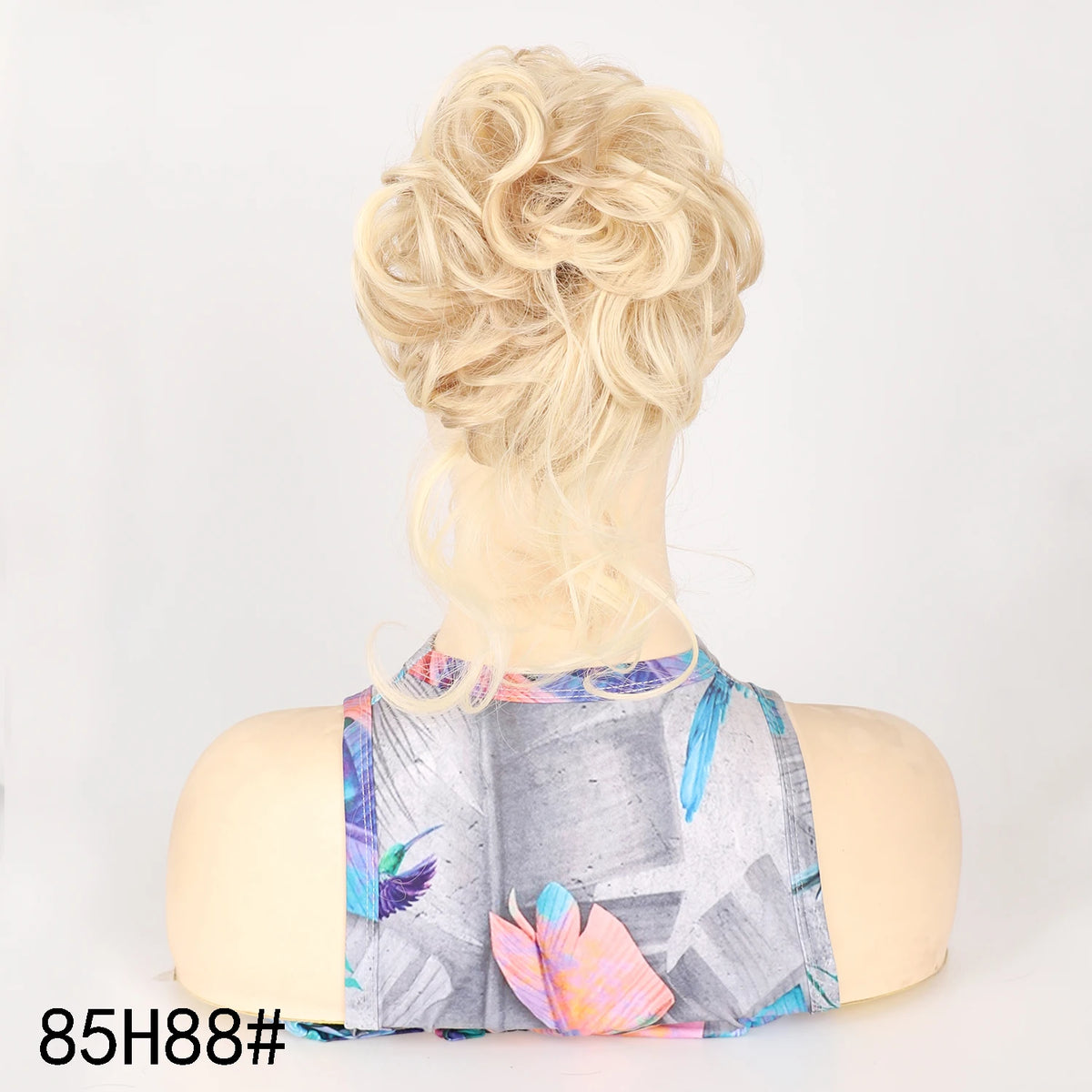 Moño Rizado Despeinado Sintético con Banda Elástica – Chignon Updo Rápido | Accesorio de Cabello para Mujer