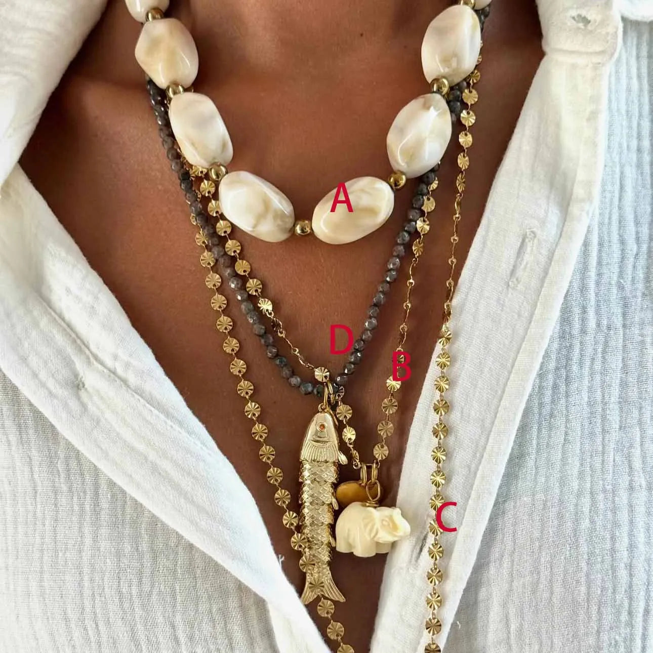 Collar de Acero Inoxidable con Dije de Elefante de Jade - Estilo Bohemio Y2K