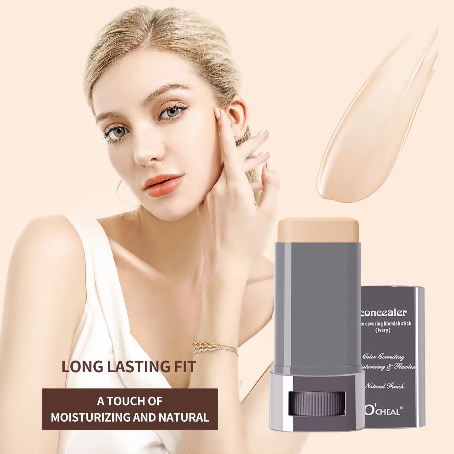 Stick Contorno y Base Maquillaje Waterproof Iluminador Corrector Nariz - Crema Larga Duración Mujer