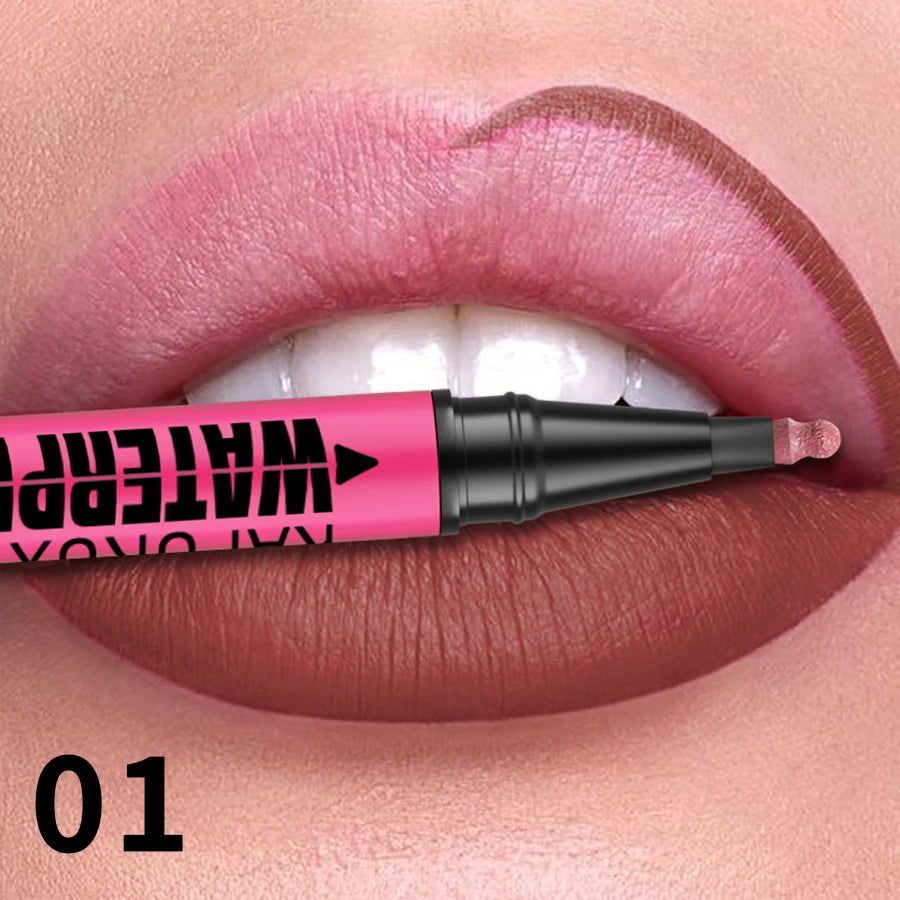 Delineador Labial Líquido Mate 12 Colores Waterproof Rellenador Labios - Lápiz Contorno Natural Maquillaje Mujer