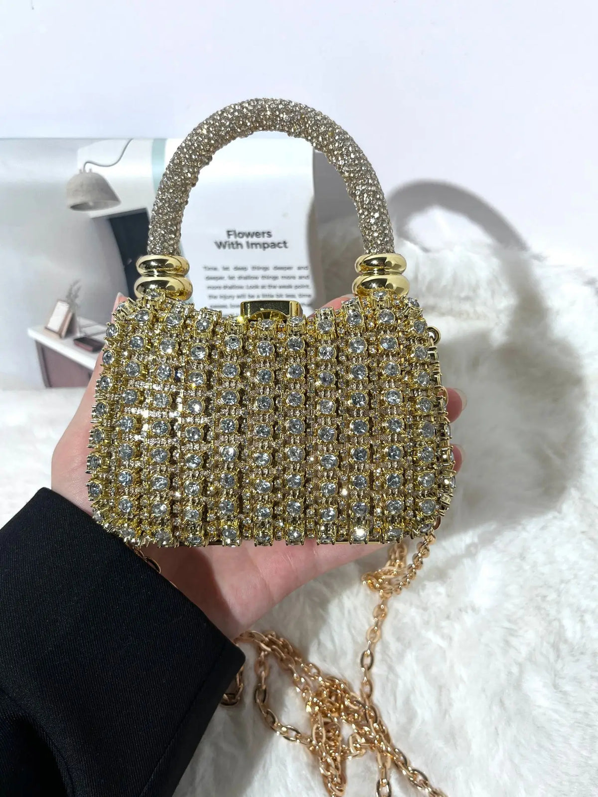 Bolso Rígido de Fiesta con Pedrería para Mujer, Varios Colores