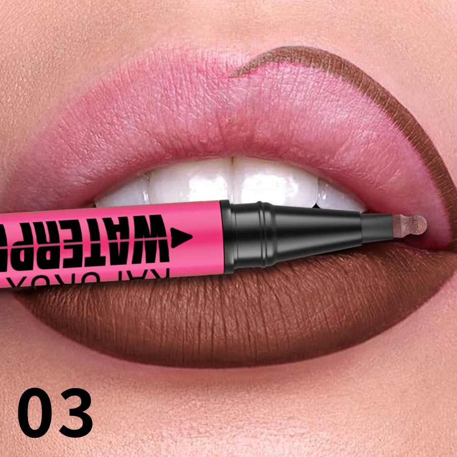 Delineador Labial Líquido Mate 12 Colores Waterproof Rellenador Labios - Lápiz Contorno Natural Maquillaje Mujer