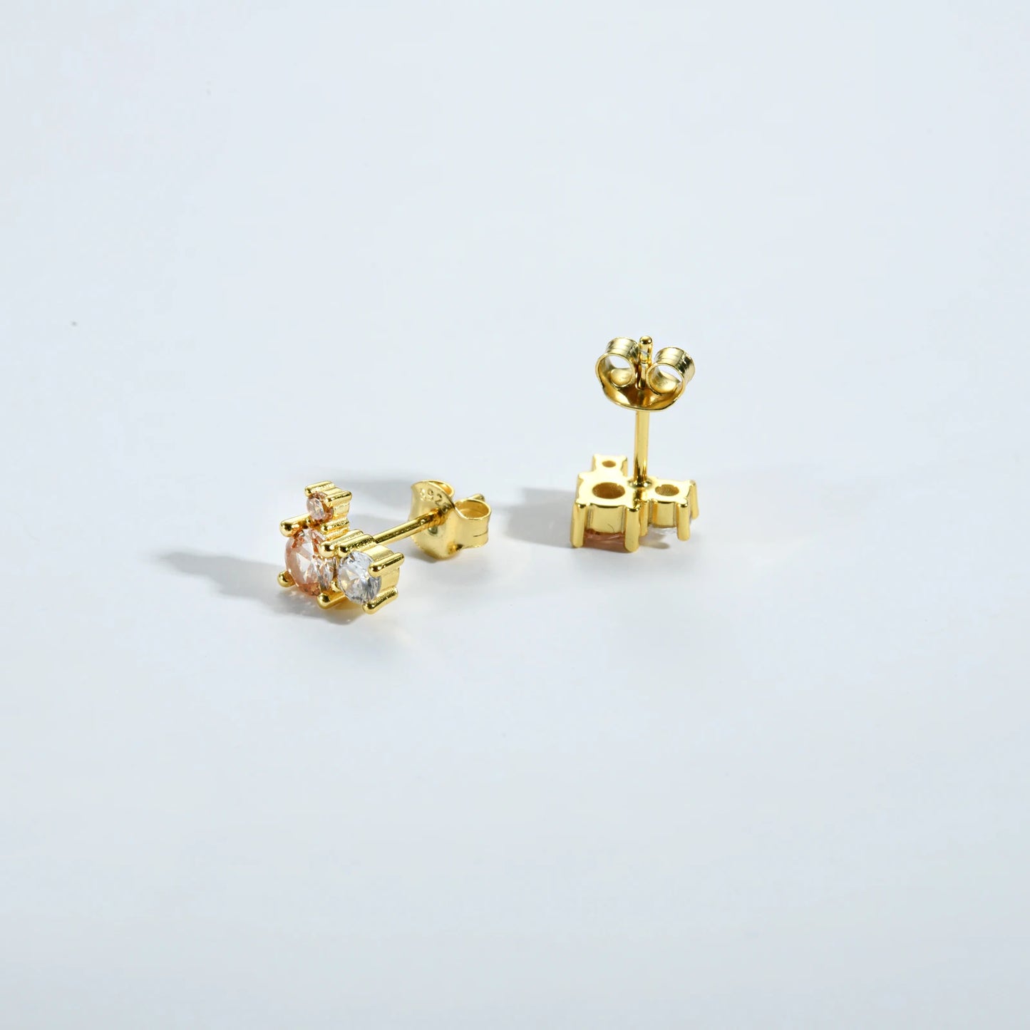 ANDYWEN 925 Sterling Silver Champagne CZ Big Stud Earring Jewelry 2023 Spring Animal Piercing Clips Luxury Women Luxury Jewels