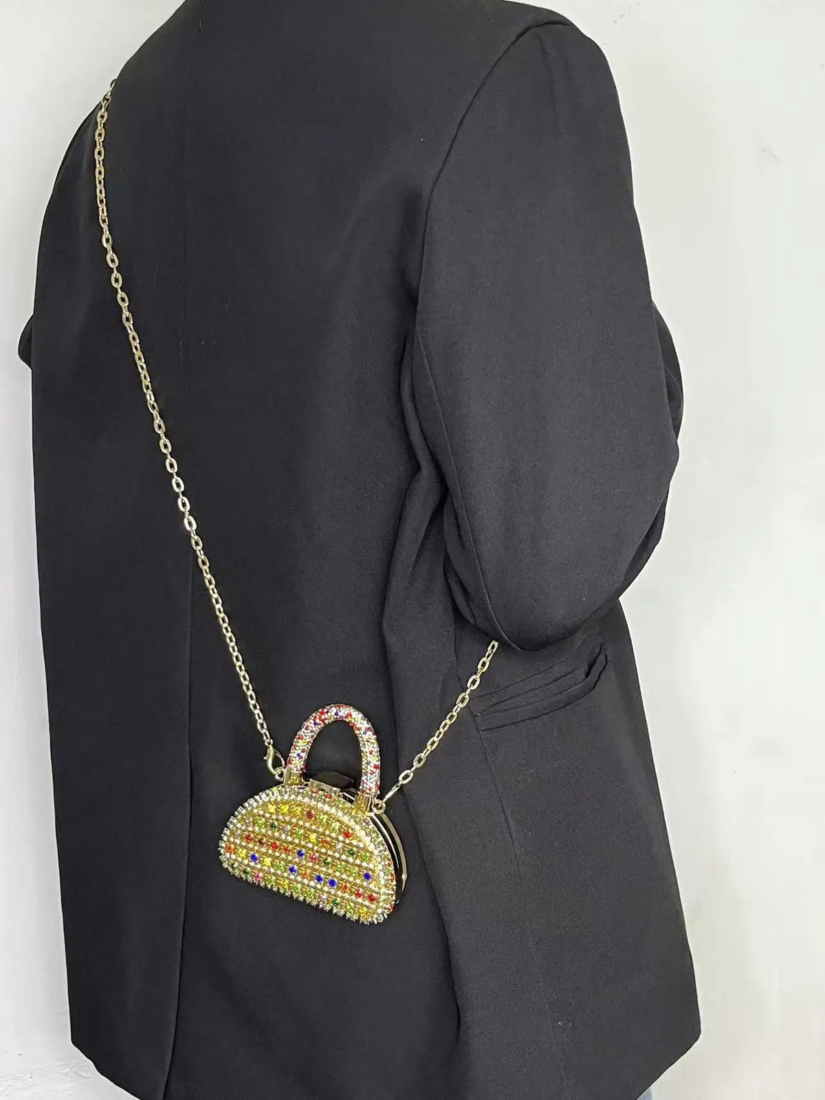 Minibolso de Fiesta Brillante con Cadena para Mujer