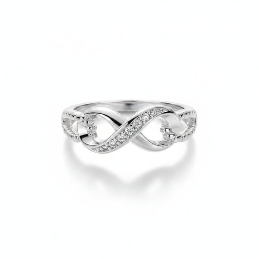 Anillo Forma 8 Zirconia Plata 925 Pareja