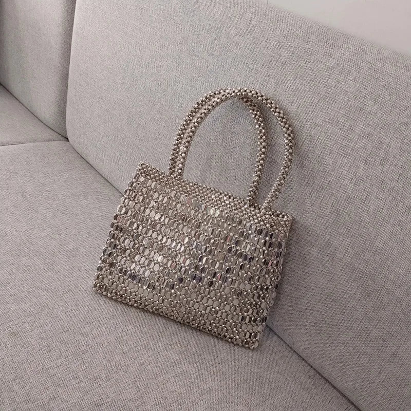 Bolso de Fiesta Tejido con Cuentas para Mujer