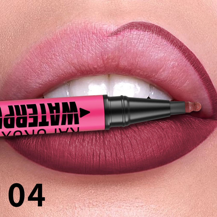 Delineador Labial Líquido Mate 12 Colores Waterproof Rellenador Labios - Lápiz Contorno Natural Maquillaje Mujer
