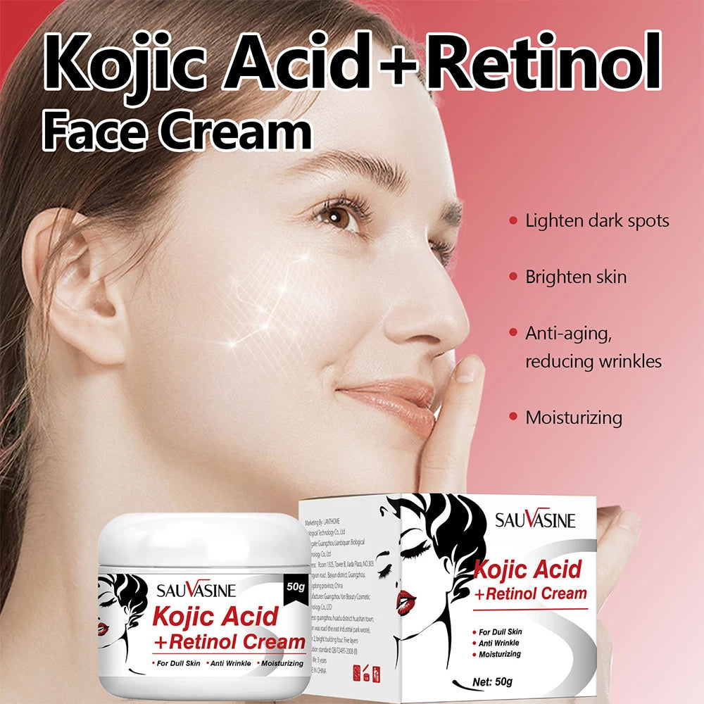 Set Ácido Kójico Ms.Dear – Crema Antiedad 50g + Sérum Facial + Jabón Artesanal Blanqueador