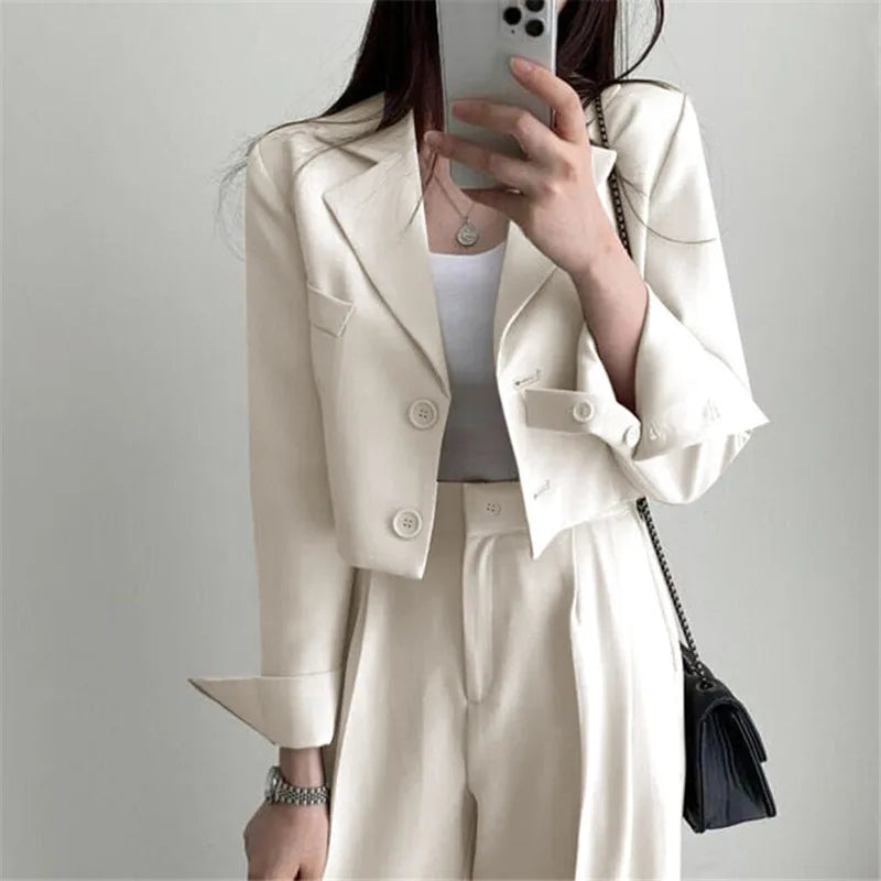 Traje Blazer y Pantalón Recto 2 Piezas Mujer