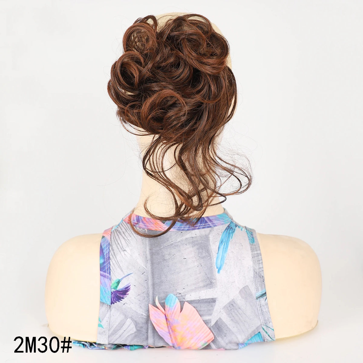 Moño Rizado Despeinado Sintético con Banda Elástica – Chignon Updo Rápido | Accesorio de Cabello para Mujer