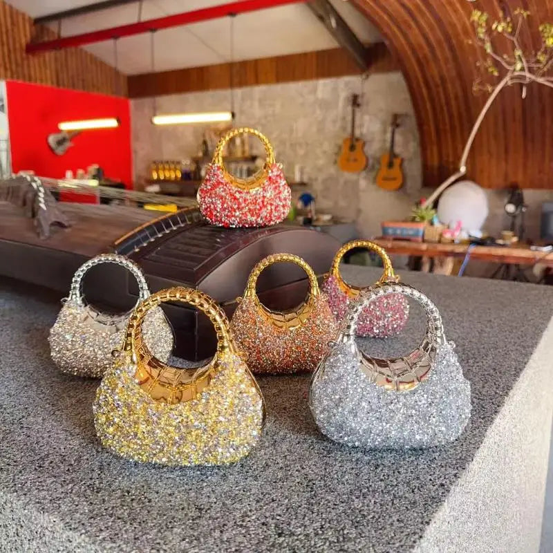 Minibolso Brillante de Fiesta con Pedrería, Varios Modelos