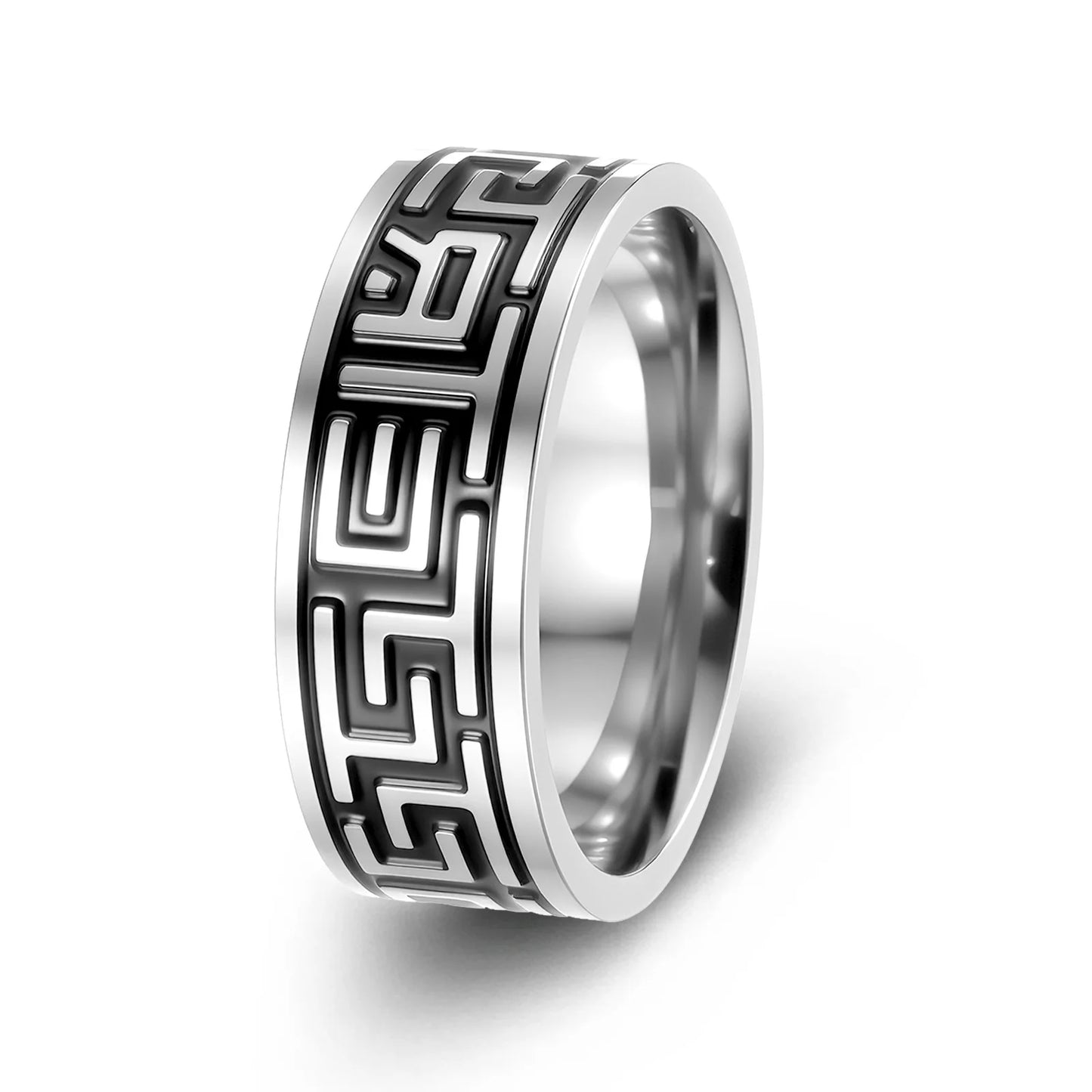 Anillo Vikingo Nórdico con Runas - Acero Inoxidable 304L Amuleto Vintage