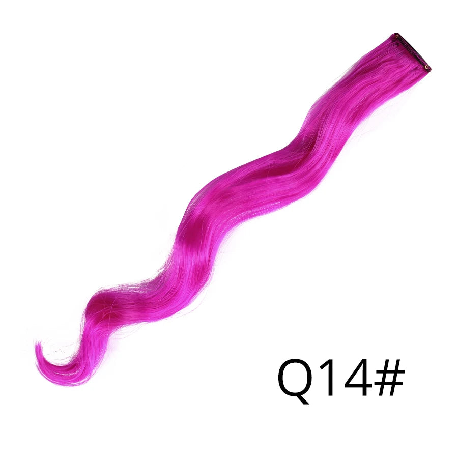Extensiones de Cabello Sintético con Clip Leeons – Largas Lisas Resistentes al Calor para Mujer