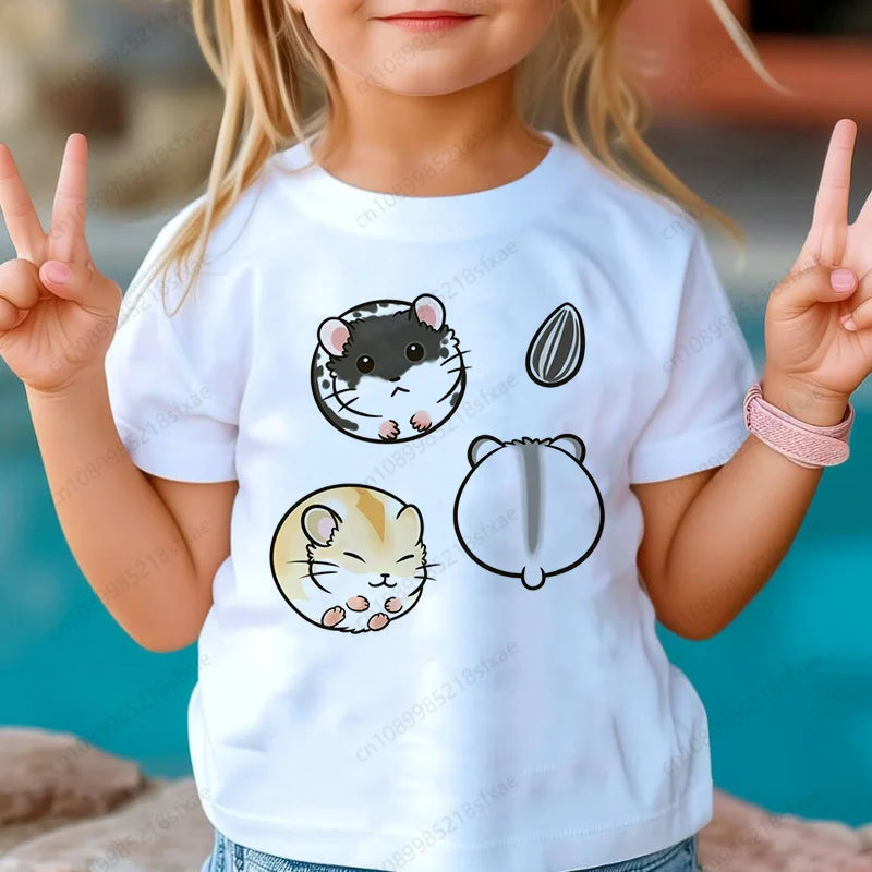 I Love My Hamster Best Hamster Mom Ever Boys & Girls White Tshirt Cartoon Fashion Funny Print T-shirt Kids Summer O-Neck To
