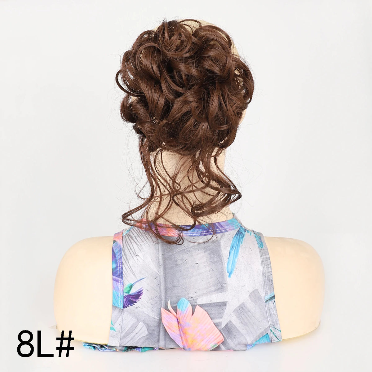 Moño Rizado Despeinado Sintético con Banda Elástica – Chignon Updo Rápido | Accesorio de Cabello para Mujer