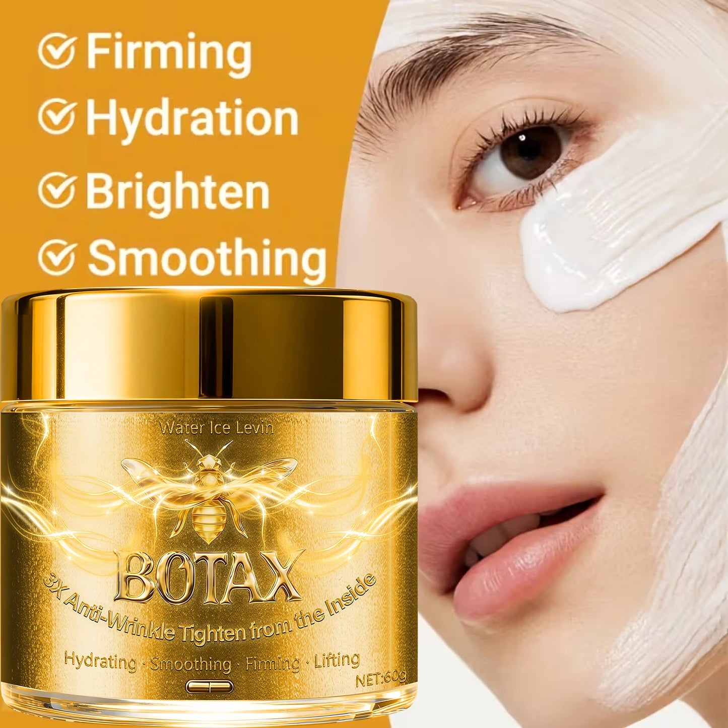 Bee Venom Anti-Aging Face Cream with Hyaluronic Acid & Retinol, Deeply Moisturizes & Firms Skin, All Skin Types.