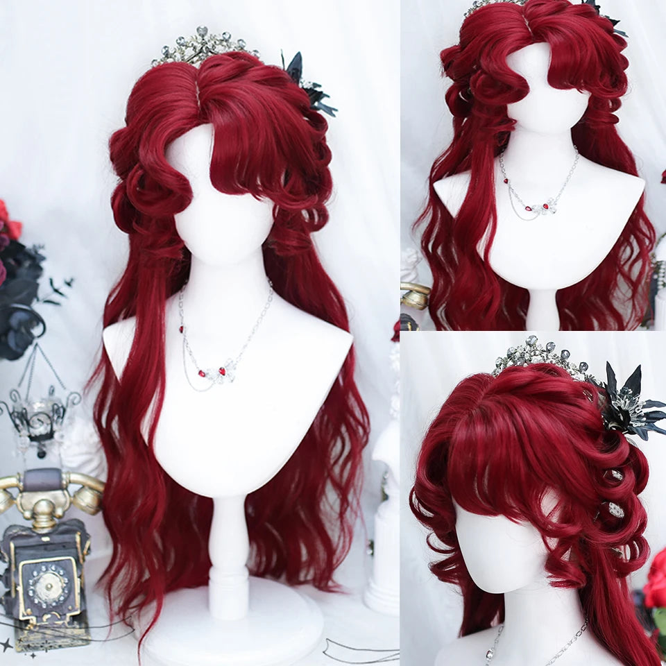 Peluca Sintética Corta con Dobles Coletas Rizadas y Flequillo – Estilo Lolita Cosplay