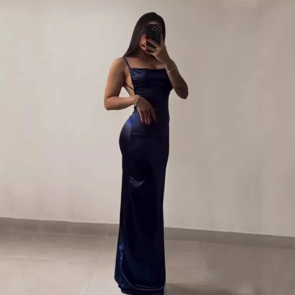 Vestido Fiesta Streetwear Y2K Mujer – Ajustado Tirantes Espagueti Club Nocturno