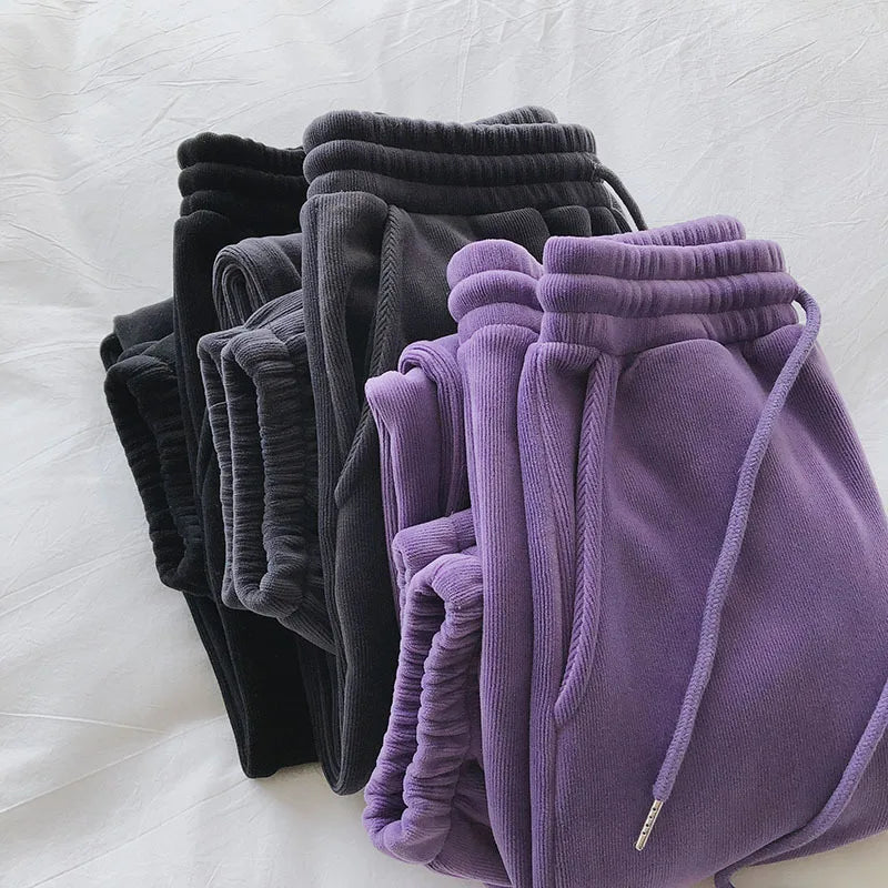 Pantalones Deportivos Casuales Mujer | Joggers Abrigados con Forro Polar