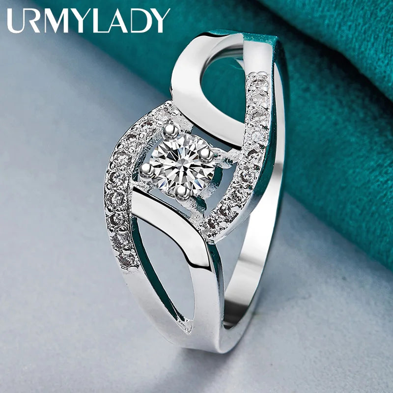 Anillo Corazón Ángel Zirconia Plata 925 Mujer