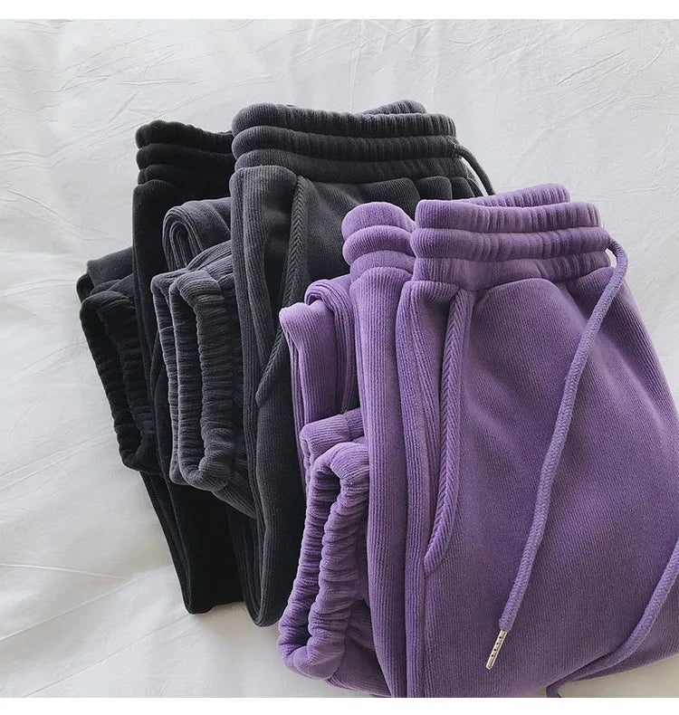Pantalones Deportivos Casuales Mujer | Joggers Abrigados con Forro Polar