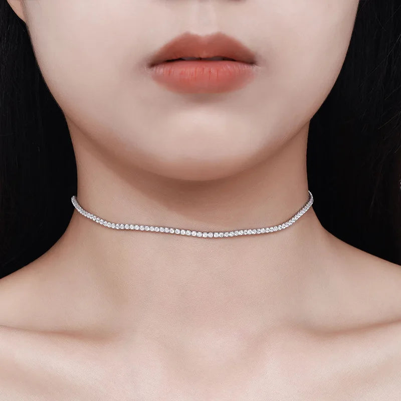 Collar de Moissanita 2mm Color D con Plata 925 - Dije para Mujer Estilo Nupcial