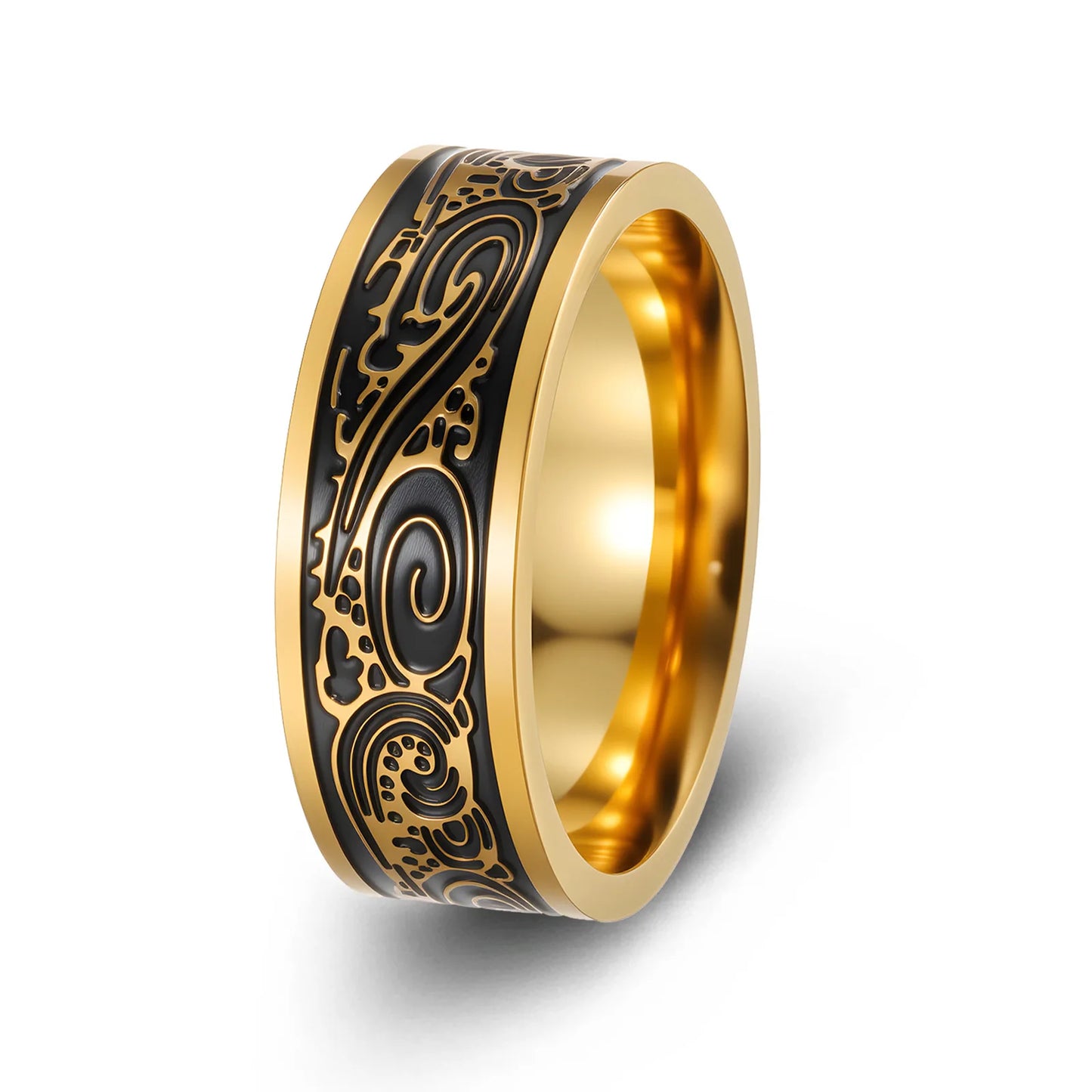 Anillo Vikingo Nórdico con Runas - Acero Inoxidable 304L Amuleto Vintage