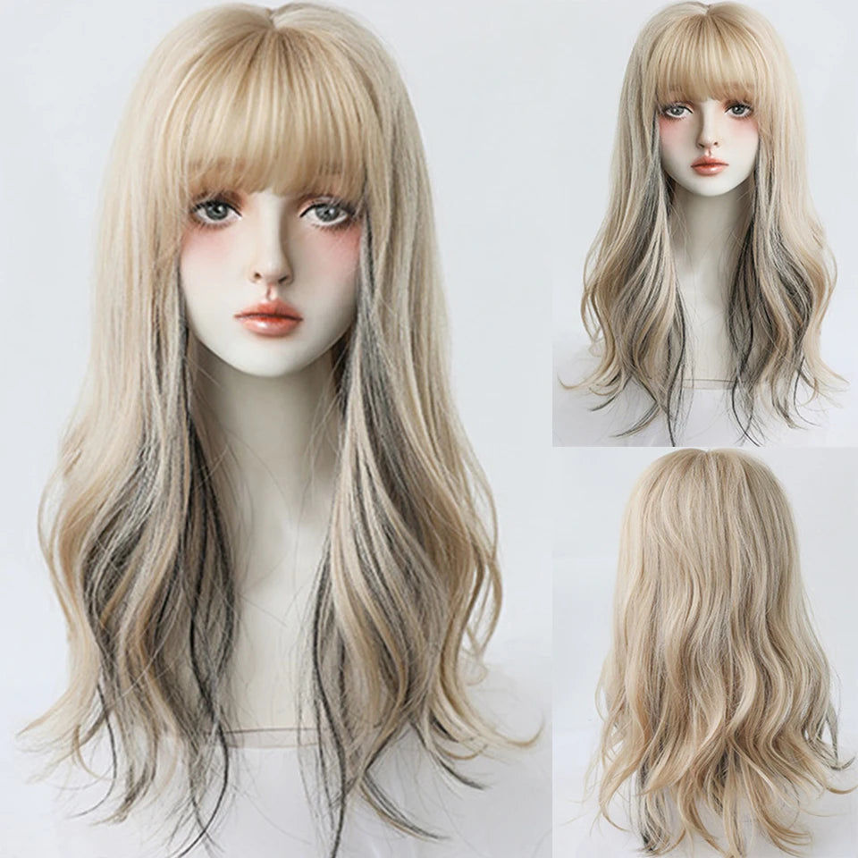 Peluca Sintética Corta con Dobles Coletas Rizadas y Flequillo – Estilo Lolita Cosplay