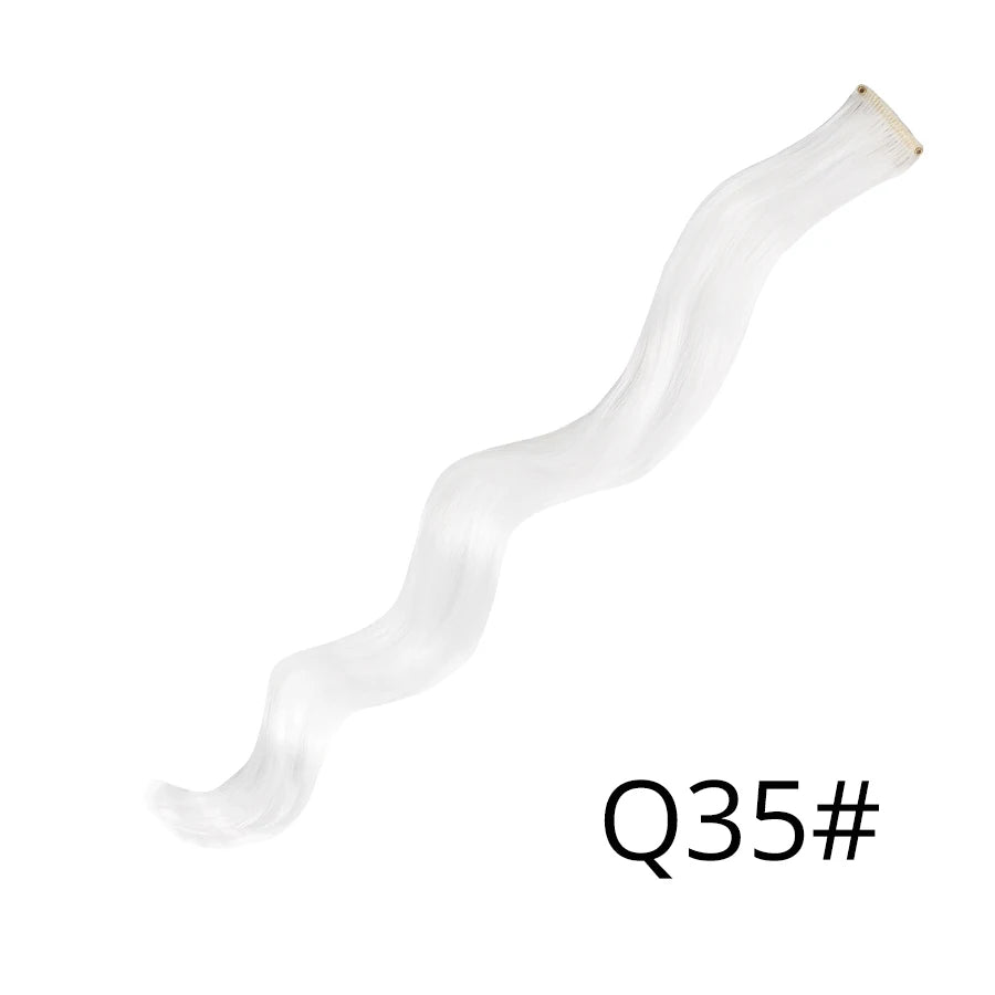 Extensiones de Cabello Sintético con Clip Leeons – Largas Lisas Resistentes al Calor para Mujer