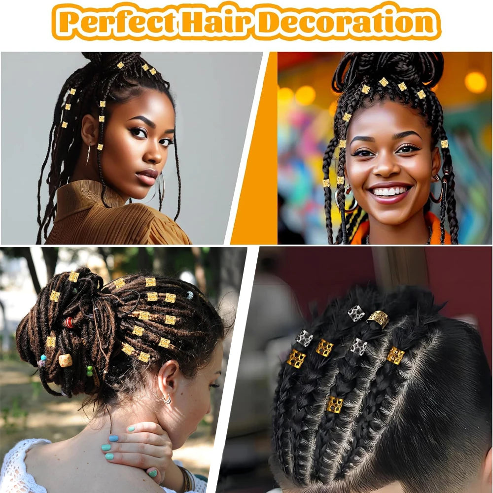 Anillos de Aluminio para Dreadlocks y Trenzas – Accesorios Decorativos para Cabello