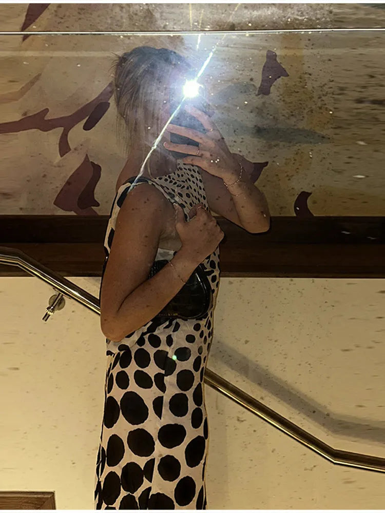Vestido Maxi de Lunares Elegante | Moda Femenina Chic